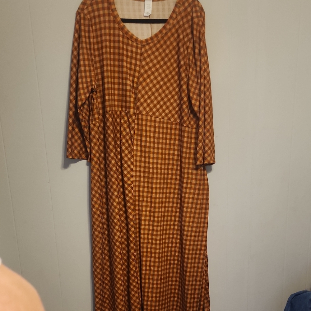 Plaid Long Sleeve Dress